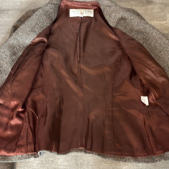 'Trina Turk' Tweed Women’s Brown Blazer - Size 2 - Picture 7 of 8